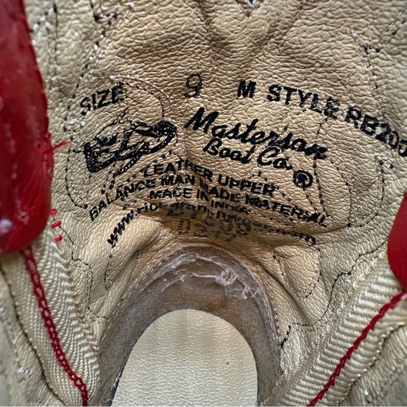 Masterson Boot Co. Kids Old West Red Leather Western Boots Size 9 - Picture 6 of 9